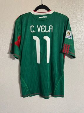 Vintage Mexico 2010 Carlos Vela World Cup home green soccer jersey